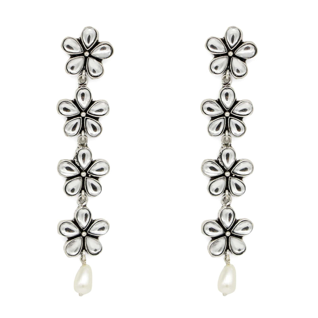 Saadhvi Silver Oxidised polki Necklace Set - Joker & Witch
