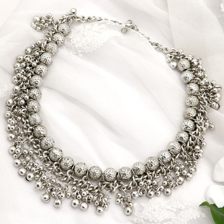 Bodhi  Silver Oxidized Gungroo Necklace - Joker & Witch