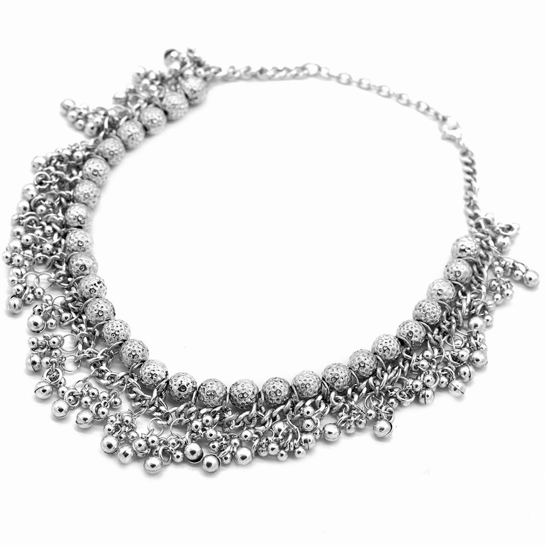 Bodhi  Silver Oxidized Gungroo Necklace - Joker & Witch