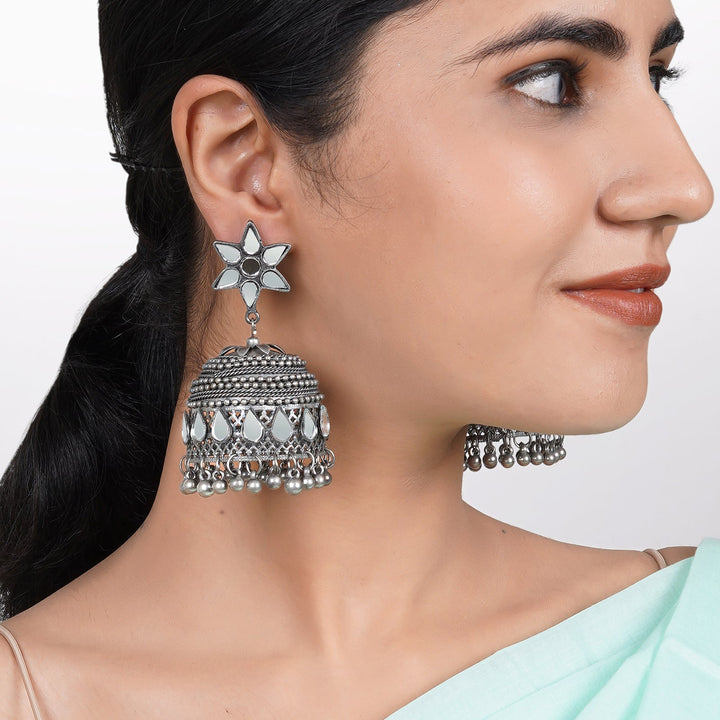 Teejh Ekani Silver Oxidised Earrings