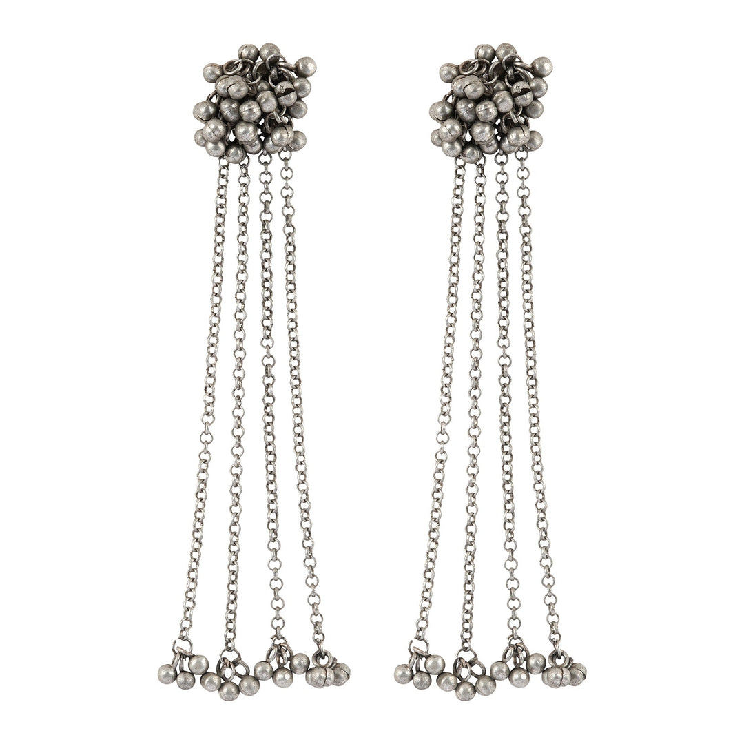 Teejh Khurmi Silver Oxidised Ghungroo Earring