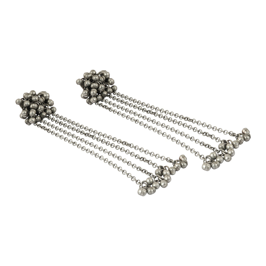 Teejh Khurmi Silver Oxidised Ghungroo Earring