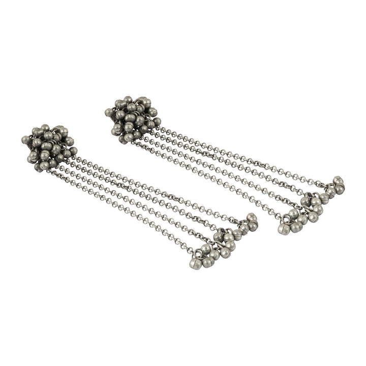Teejh Khurmi Silver Oxidised Ghungroo Earring