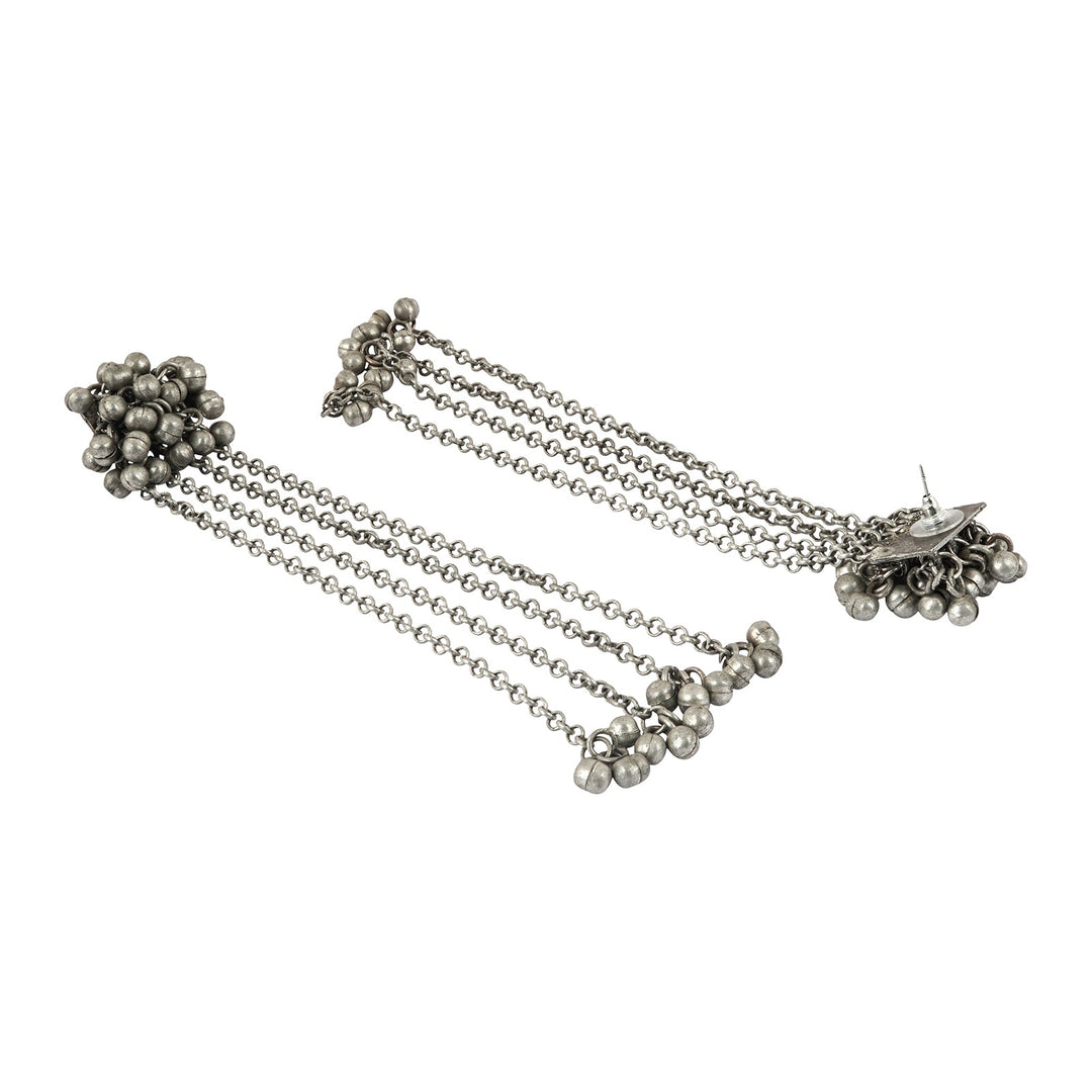 Teejh Khurmi Silver Oxidised Ghungroo Earring