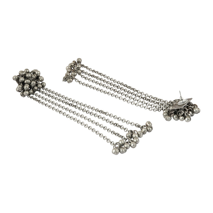 Teejh Khurmi Silver Oxidised Ghungroo Earring