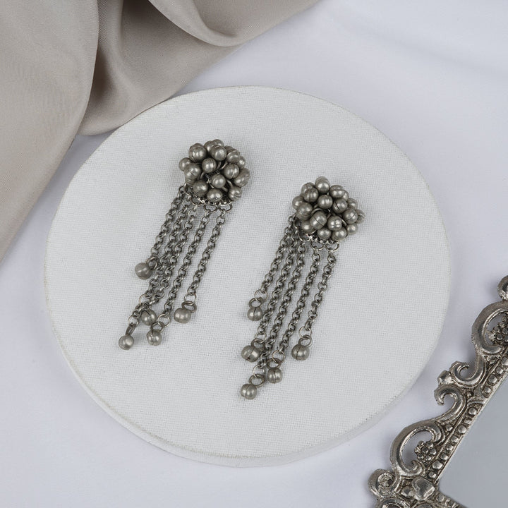 Teejh Aabida Ghungroo Silver Oxidised Earring
