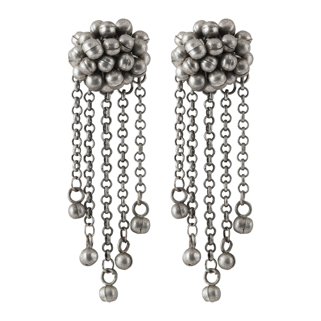 Teejh Aabida Ghungroo Silver Oxidised Earring
