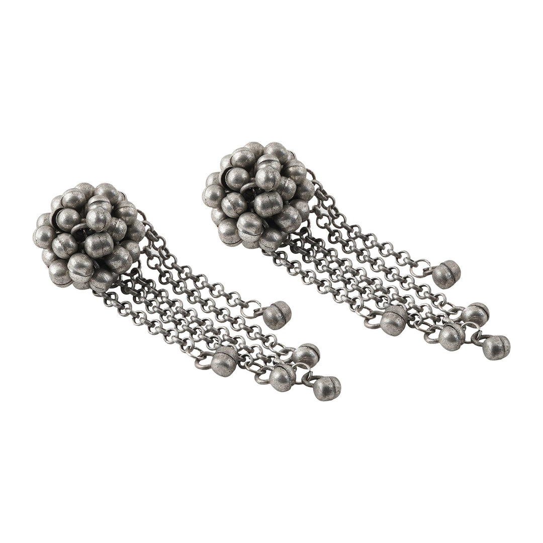 Teejh Aabida Ghungroo Silver Oxidised Earring