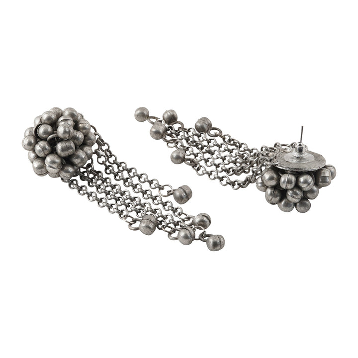 Teejh Aabida Ghungroo Silver Oxidised Earring