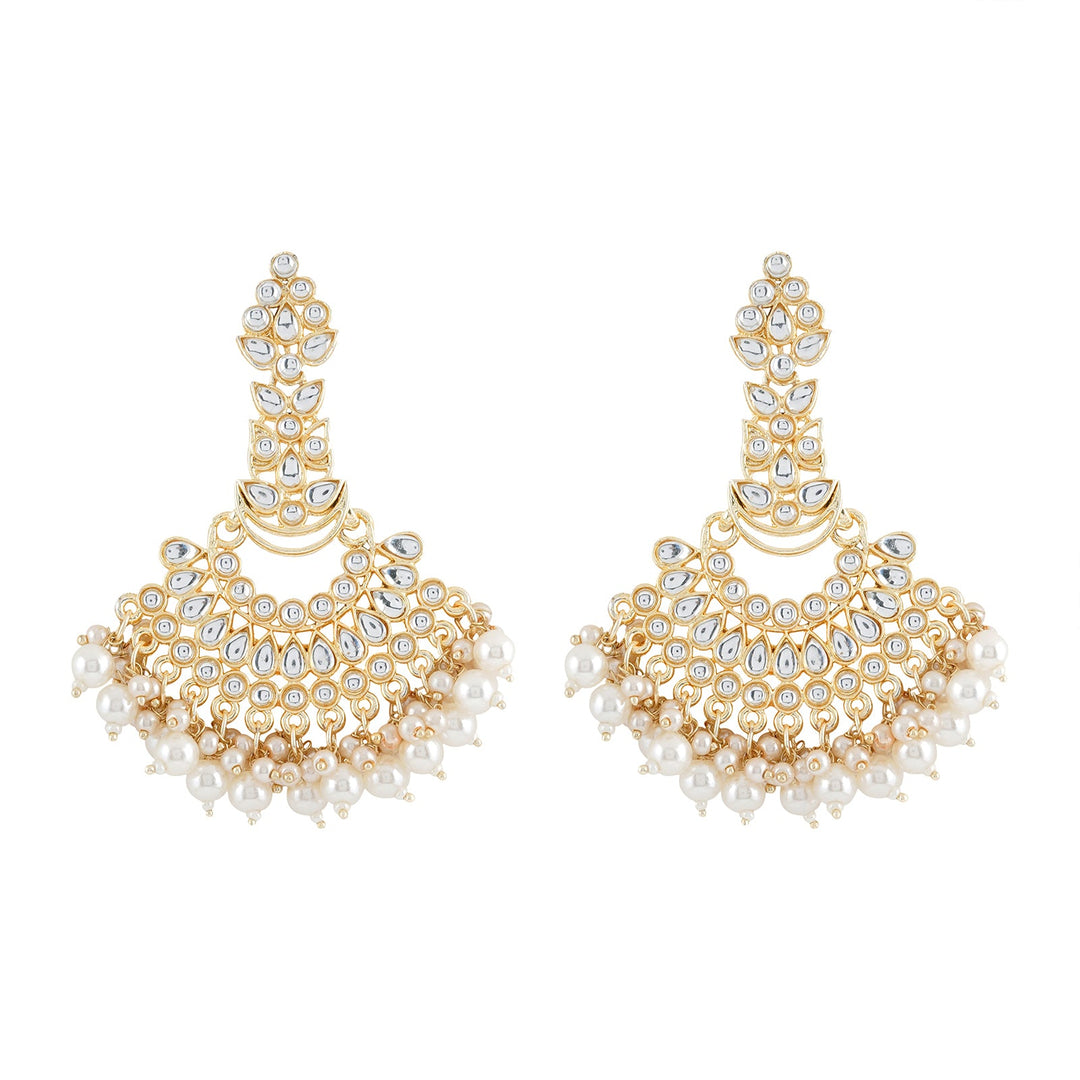 Teejh Adhira Pearl and Polki Maang Earring