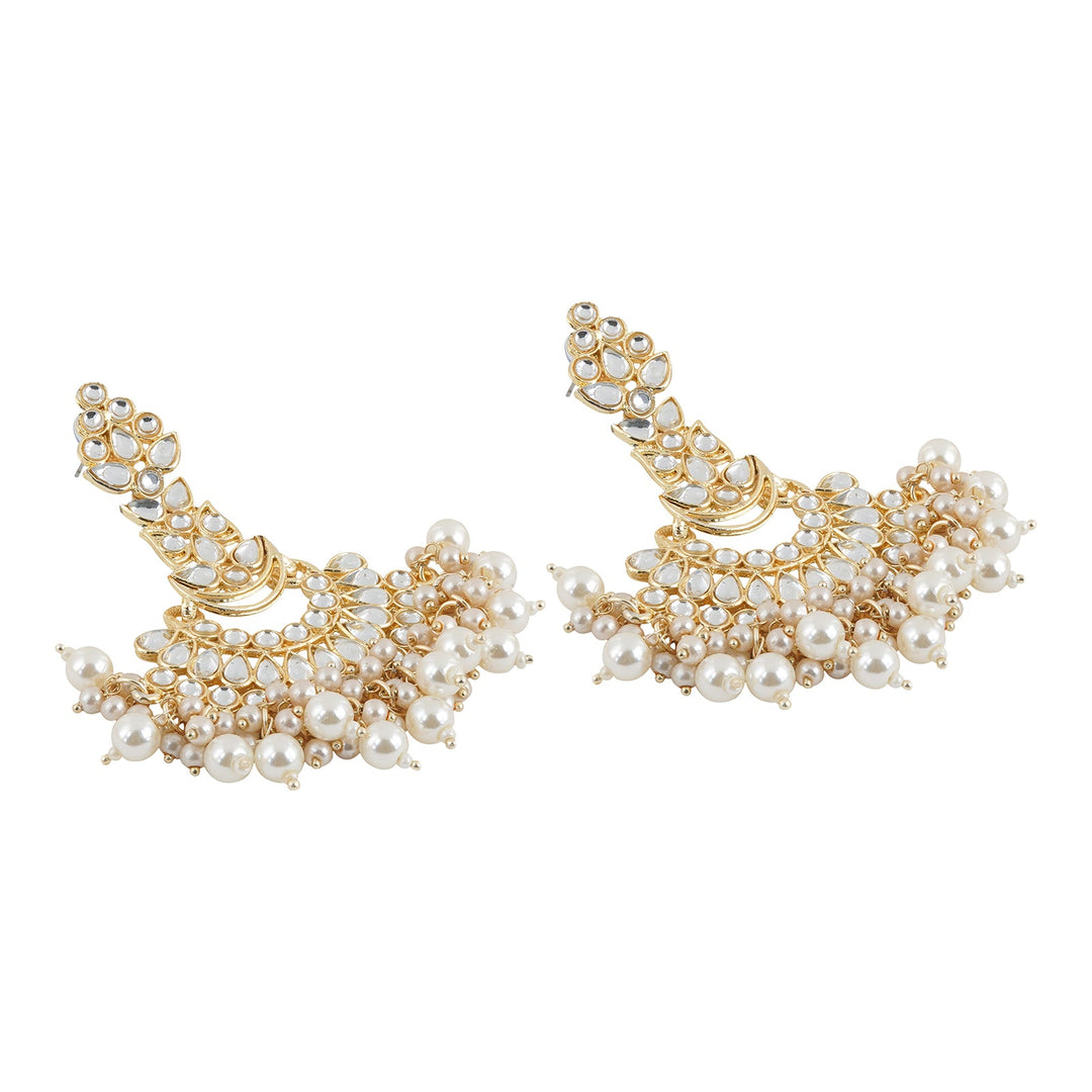 Teejh Adhira Pearl and Polki Maang Earring