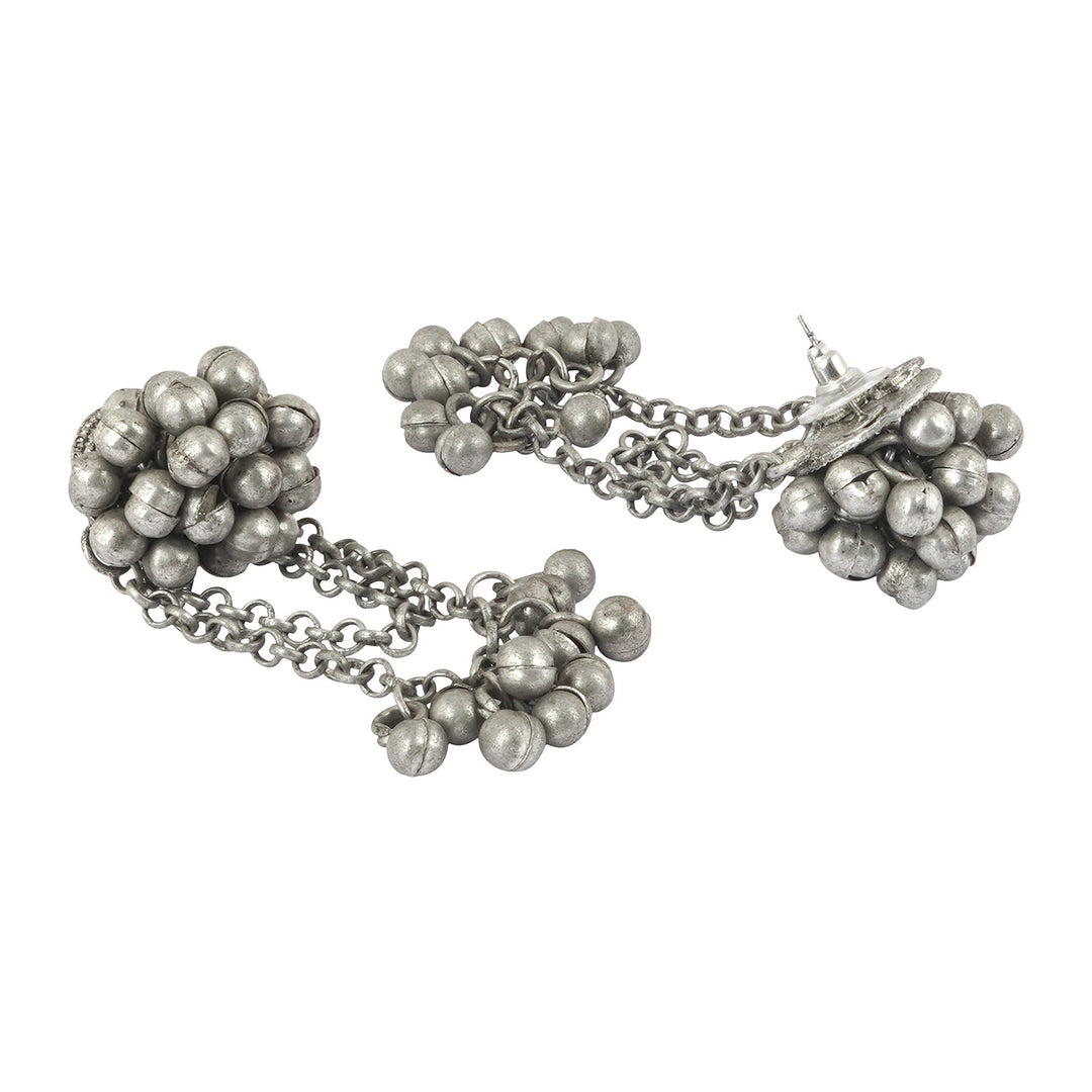 Teejh Tazkia Silver Oxidised Ghungroo Earring