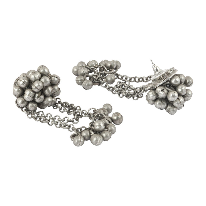 Teejh Tazkia Silver Oxidised Ghungroo Earring