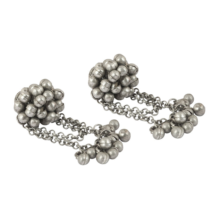 Teejh Tazkia Silver Oxidised Ghungroo Earring