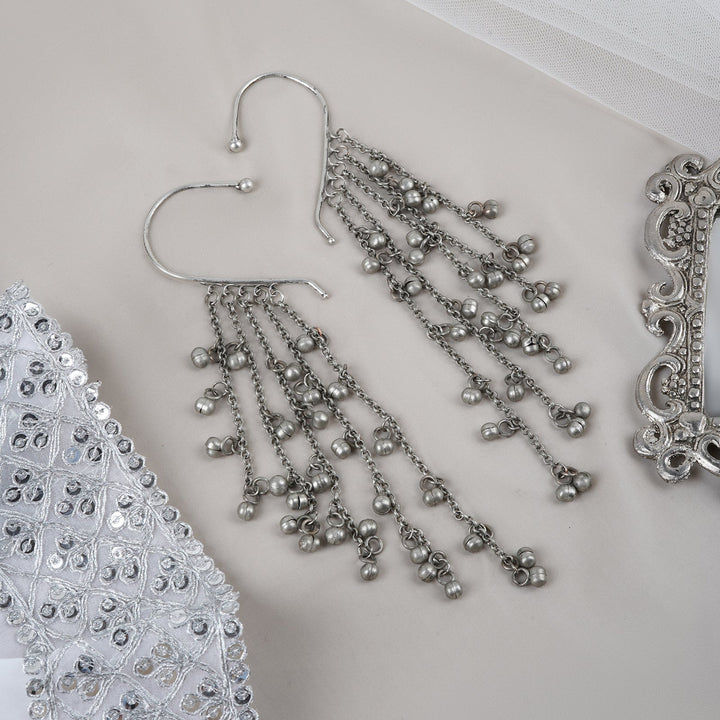 Teejh Nuriya Silver Oxidised Ghungroo Earcuff