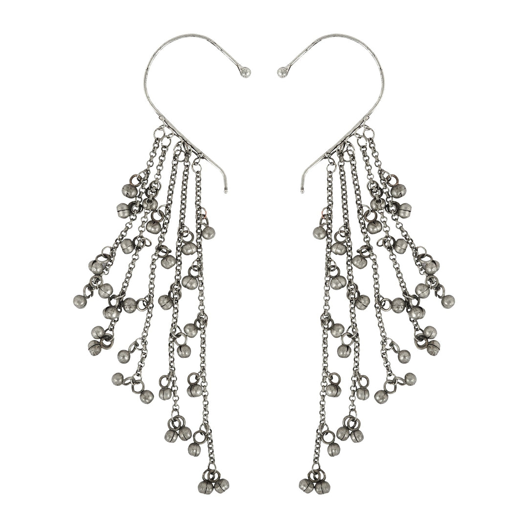 Teejh Nuriya Silver Oxidised Ghungroo Earcuff