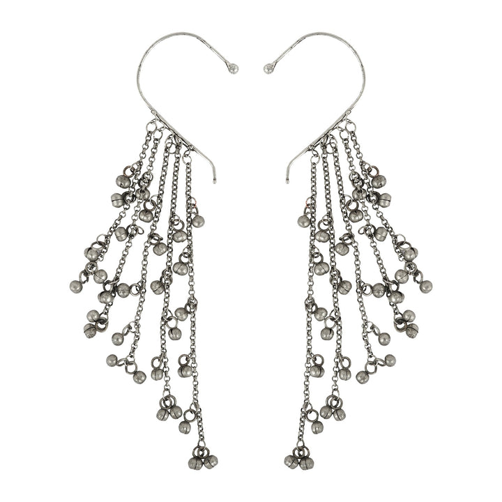 Teejh Nuriya Silver Oxidised Ghungroo Earcuff
