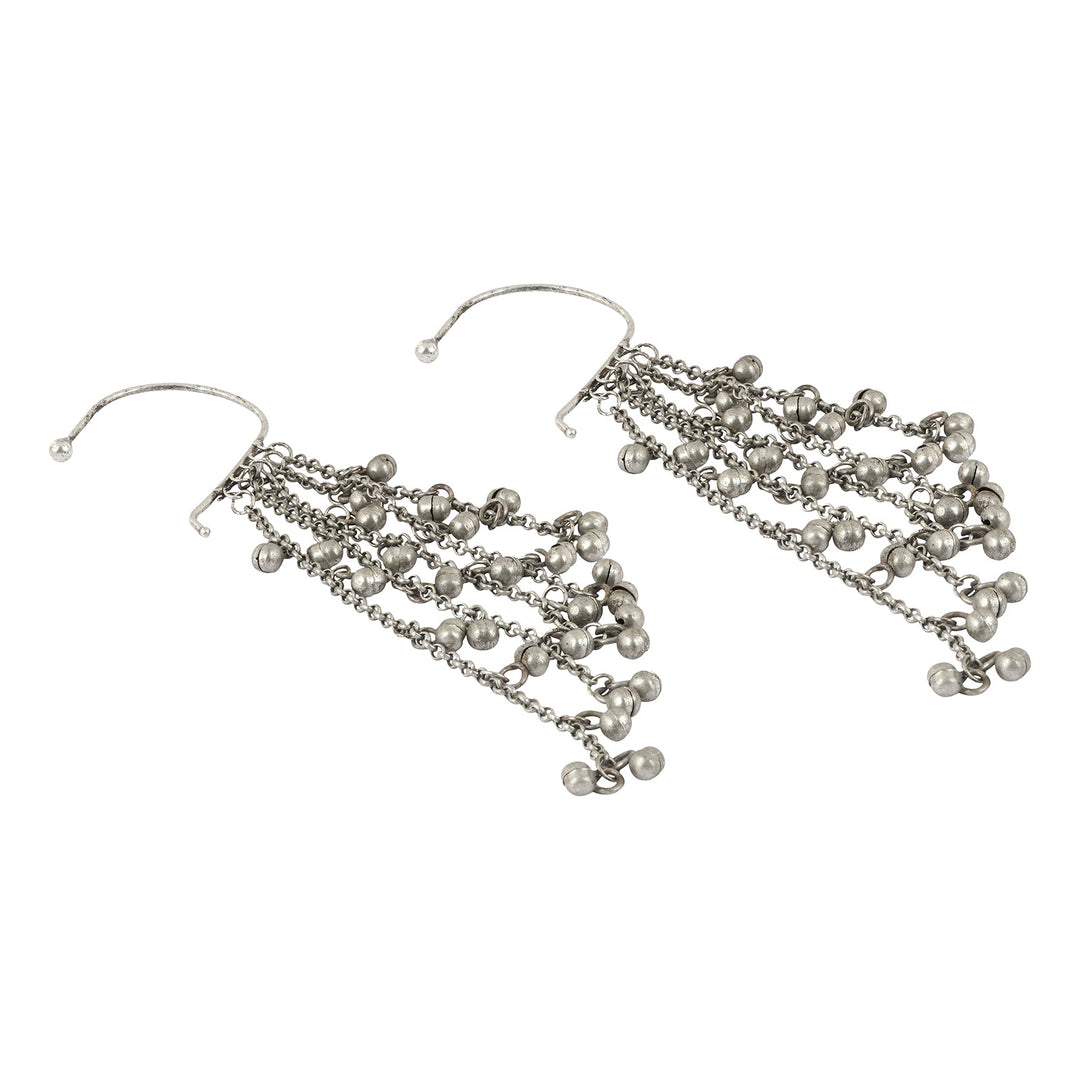 Teejh Nuriya Silver Oxidised Ghungroo Earcuff
