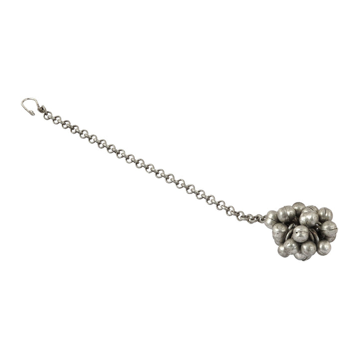 Teejh Sumi Silver Oxidised Ghungroo Maang Tikka