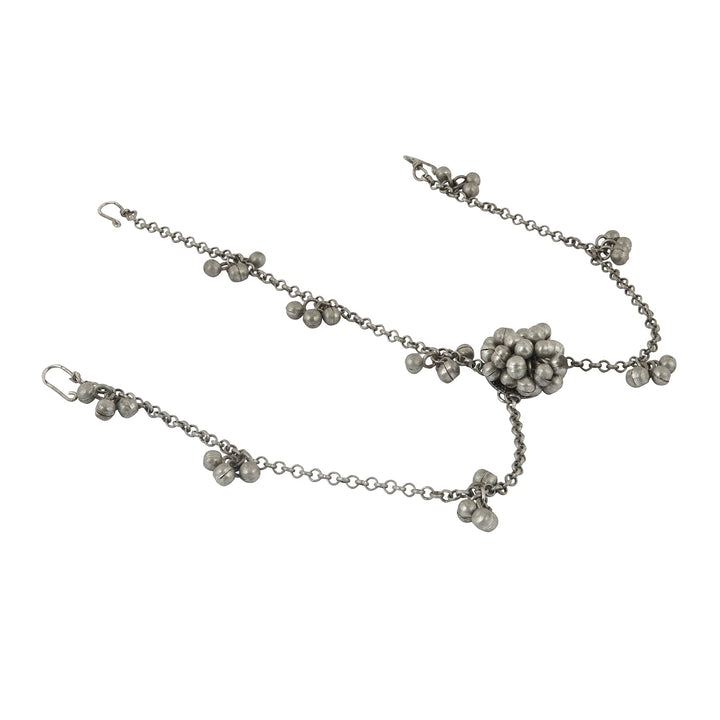 Teejh Mahira Silver Oxidised Ghungroo Maang Tikka