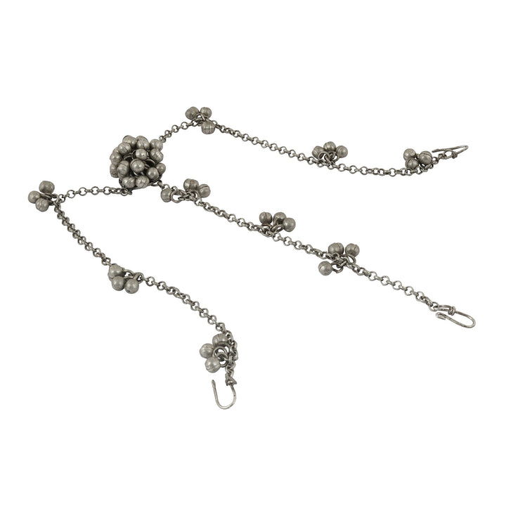 Teejh Mahira Silver Oxidised Ghungroo Maang Tikka