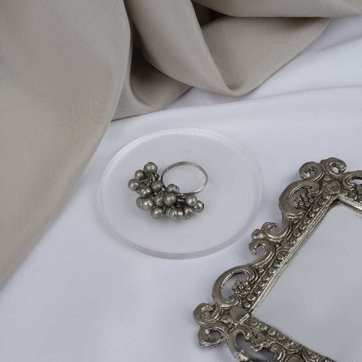 Teejh Naznin Silver Oxidised Ghungroo Ring
