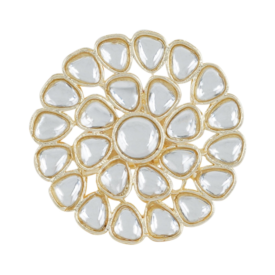 Teejh Raagini Pearl and Polki Ring