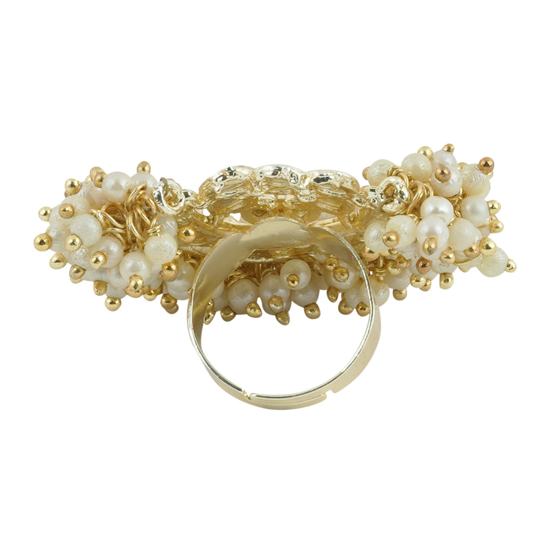 Teejh Ushika Pearl and Polki Ring