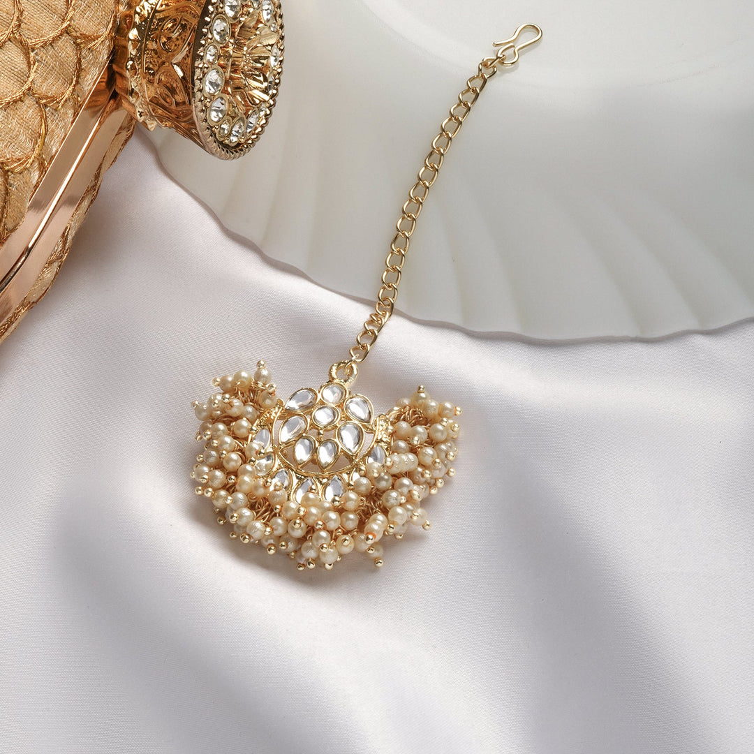 Teejh Kaayra Pearl and Polki Maang Tika