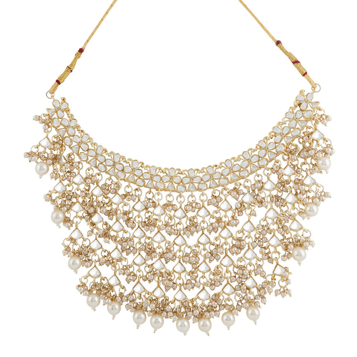 Teejh Kanica Pearl and Polki Necklace Set