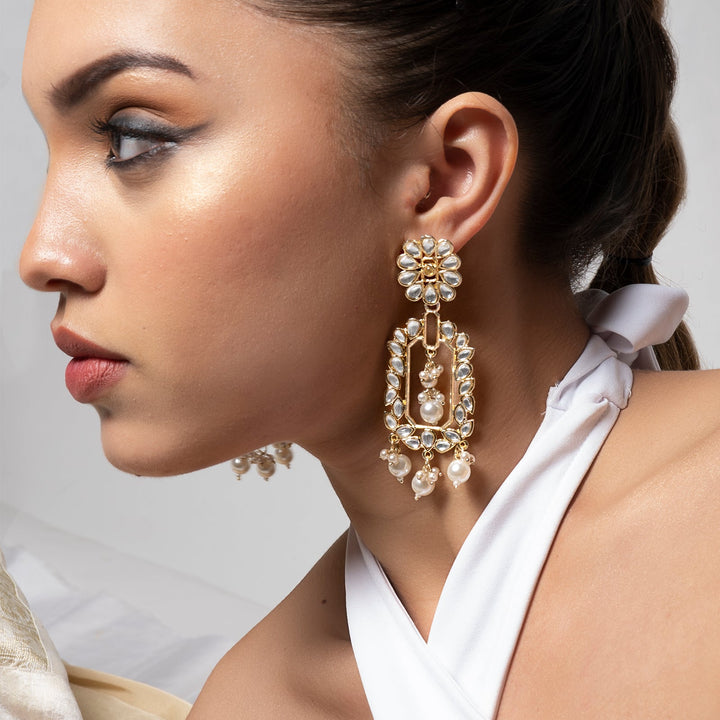Teejh Enakshi Pearl and Polki Earring