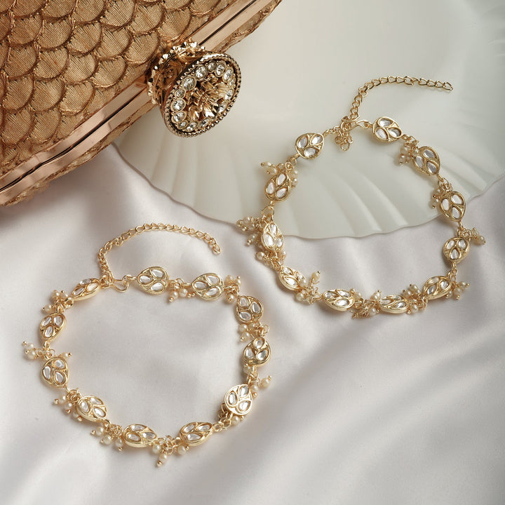 Teejh Mairaa Pearl and Polki Anklet