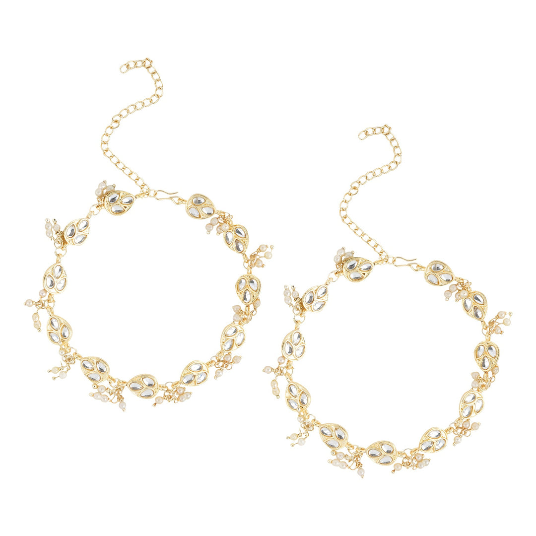 Teejh Mairaa Pearl and Polki Anklet