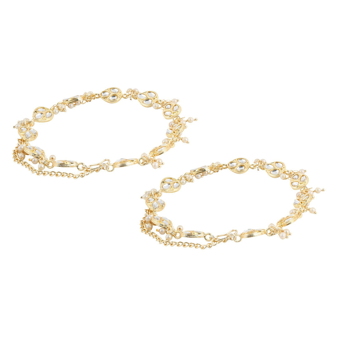Teejh Mairaa Pearl and Polki Anklet