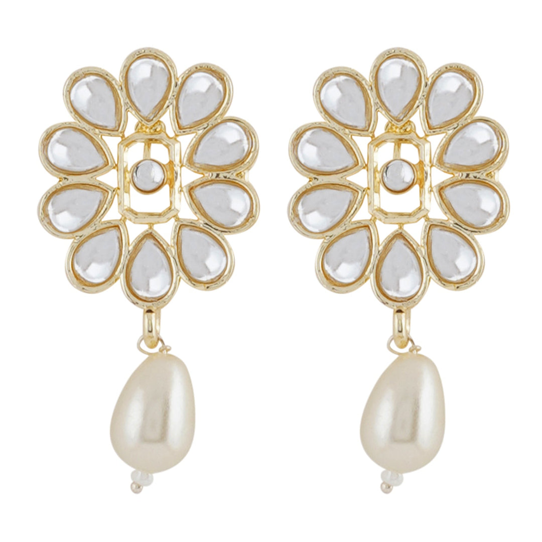 Teejh Grisha Pearl and Polki Earring