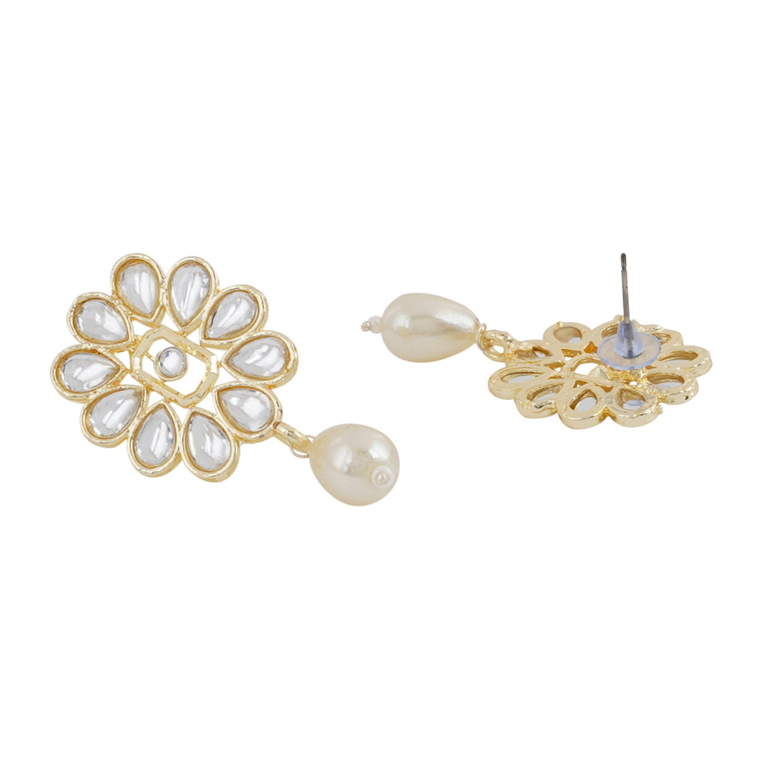 Teejh Grisha Pearl and Polki Earring