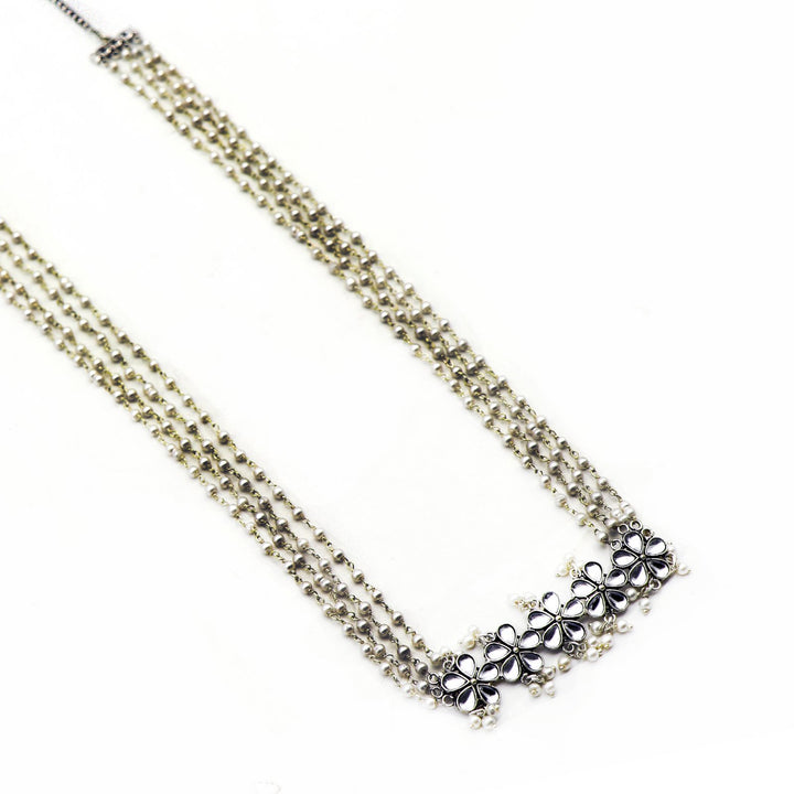 Teejh Pavika Polki Stones Silver Oxidized Jewelry Gift Set