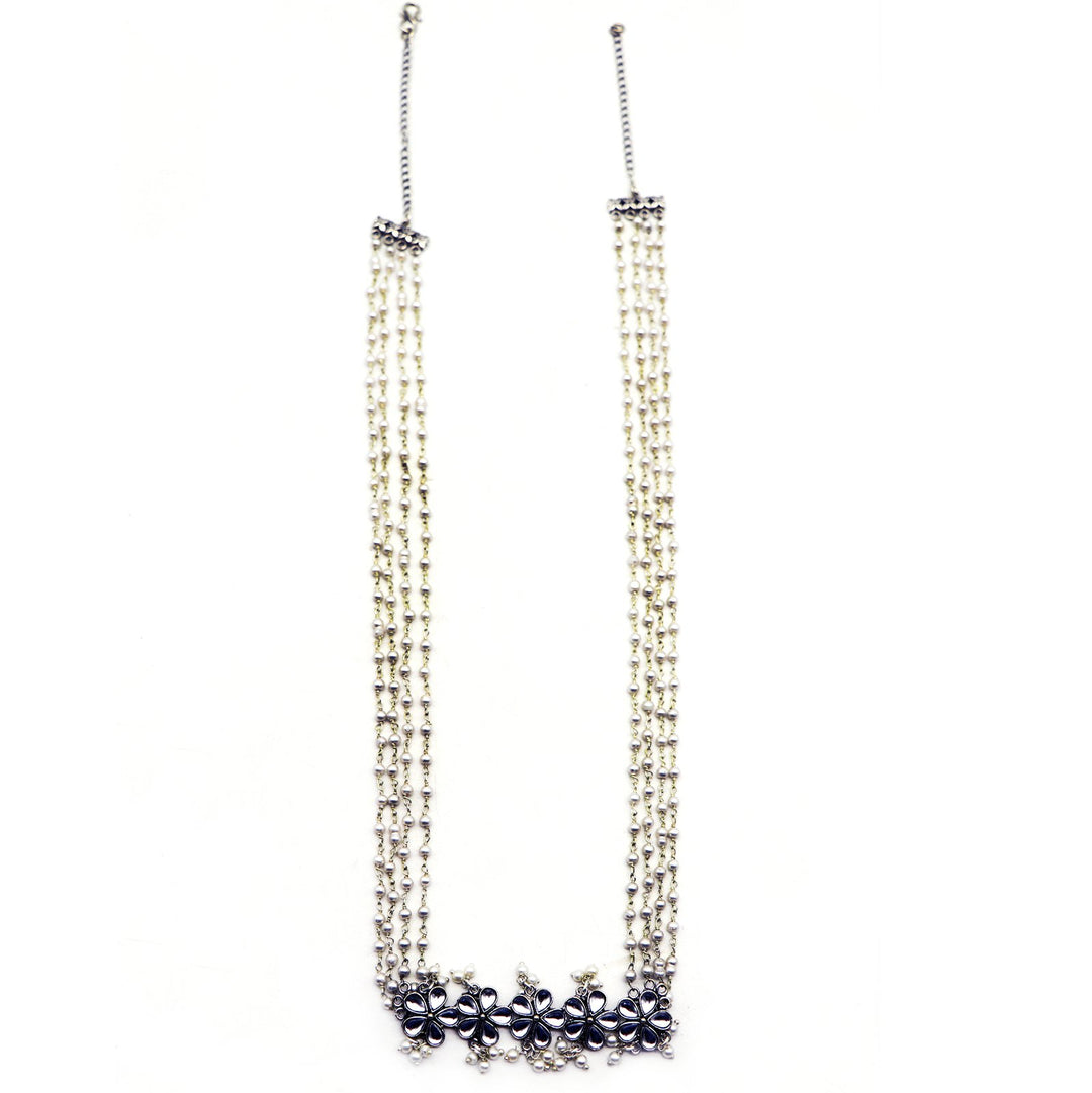 Teejh Pavika Polki Stones Silver Oxidized Jewelry Gift Set
