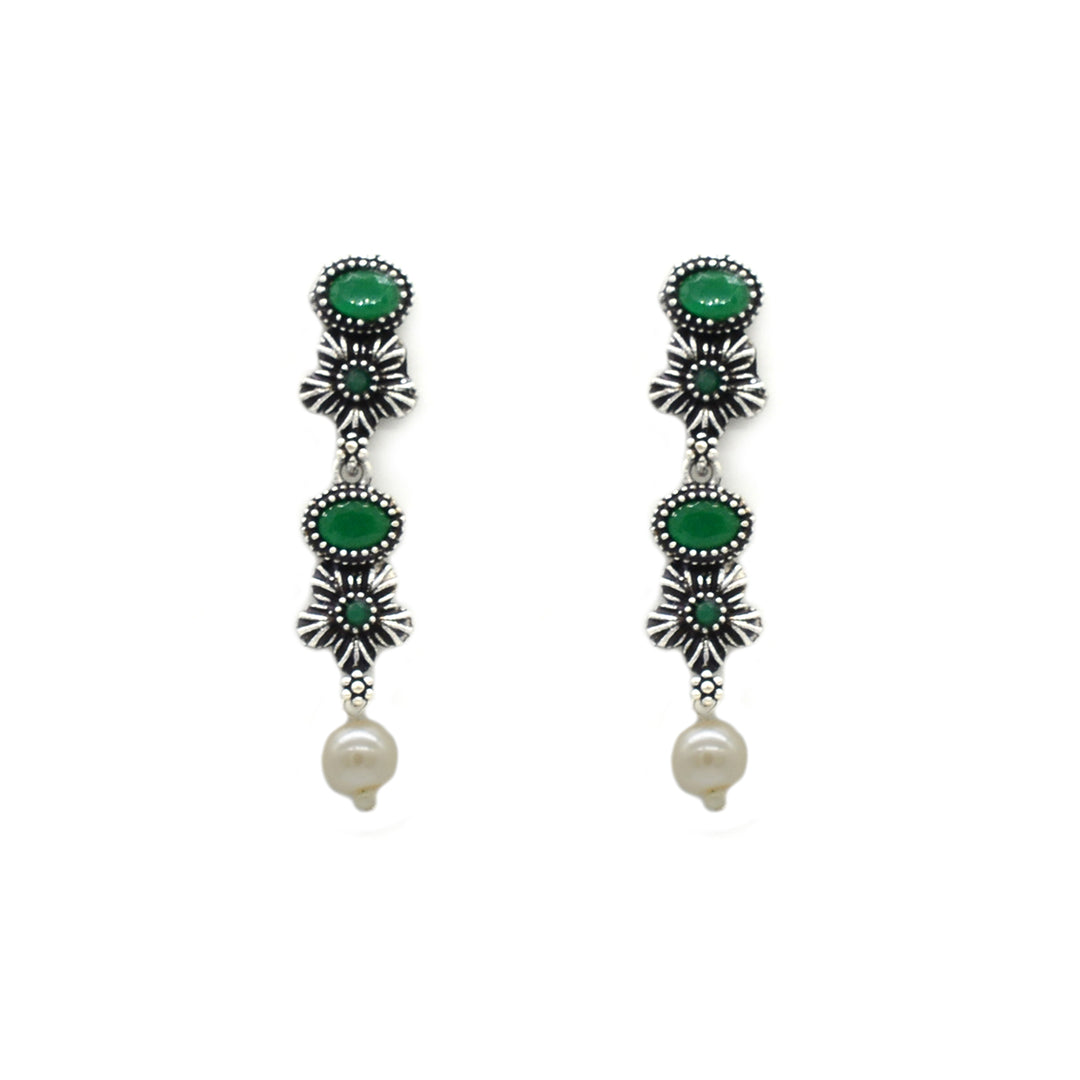 Urmi Green Silver Oxidized Jewelry Gift Set - Joker & Witch