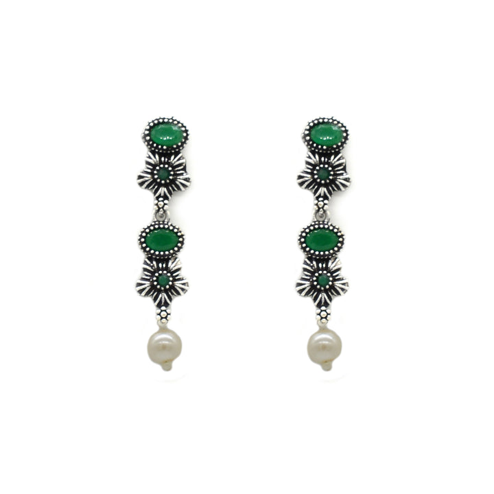 Urmi Green Silver Oxidized Jewelry Gift Set - Joker & Witch