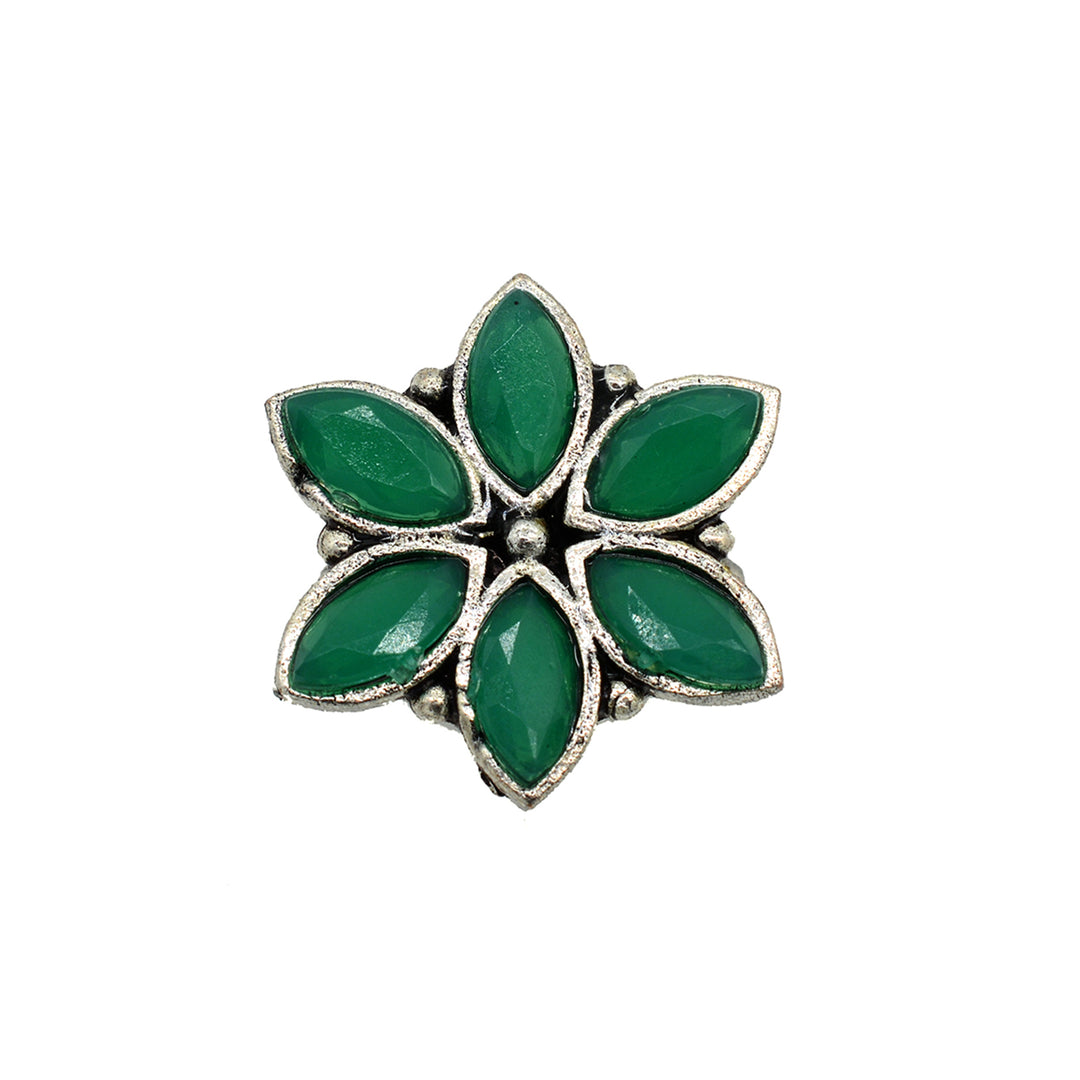 Urmi Green Silver Oxidized Jewelry Gift Set - Joker & Witch