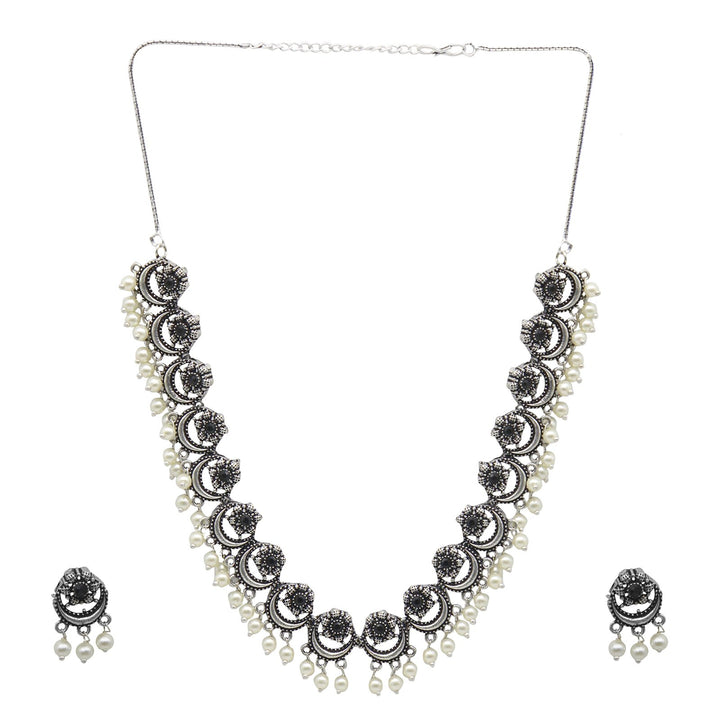 Teejh Ashvi Metallic Silver Oxidized Jewelry Gift Set
