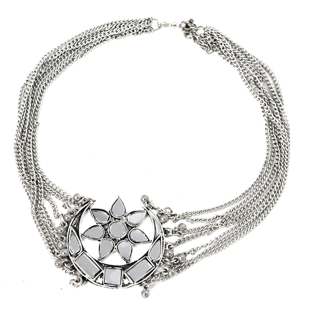 Janvi Silver Oxidized Mirror Jewelry Gift Set - Joker & Witch