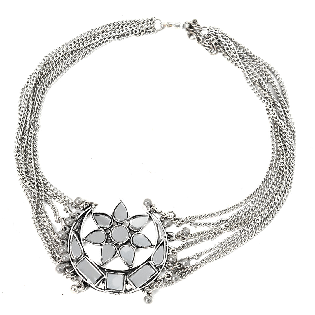 Janvi Silver Oxidized Mirror Jewelry Gift Set - Joker & Witch