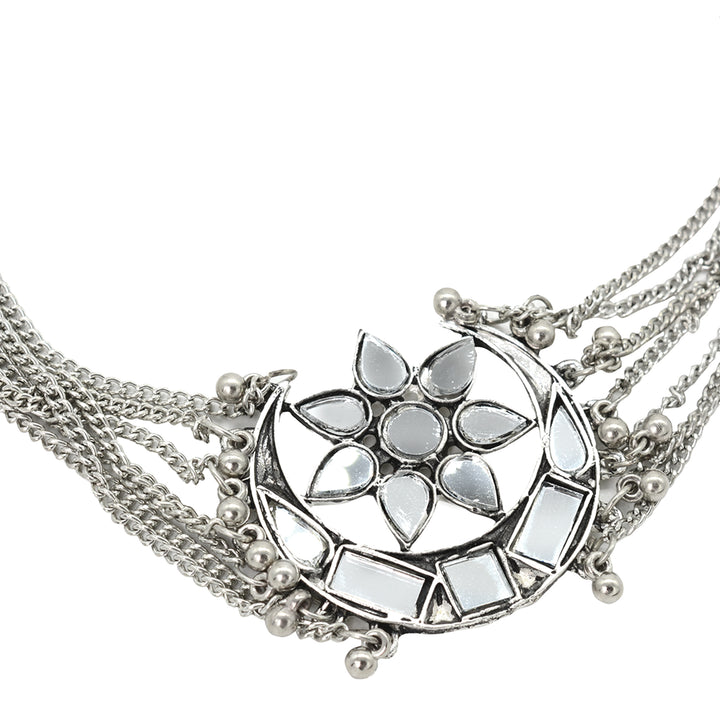 Janvi Silver Oxidized Mirror Jewelry Gift Set - Joker & Witch
