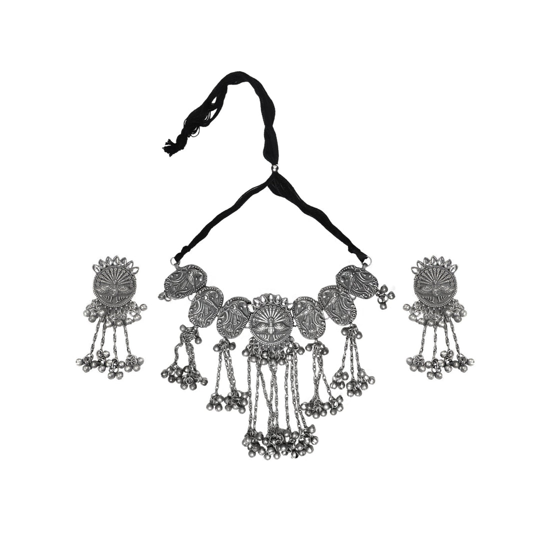 Teejh Nishana Silver Oxidised Jewelry Gift Set