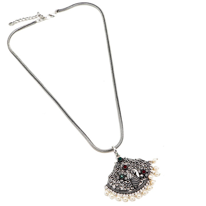 Teejh Shaila Silver Oxidised Multicolored Stone Jewelry Gift Set