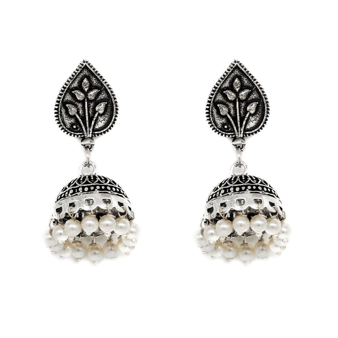 Teejh Shaila Silver Oxidised Multicolored Stone Jewelry Gift Set