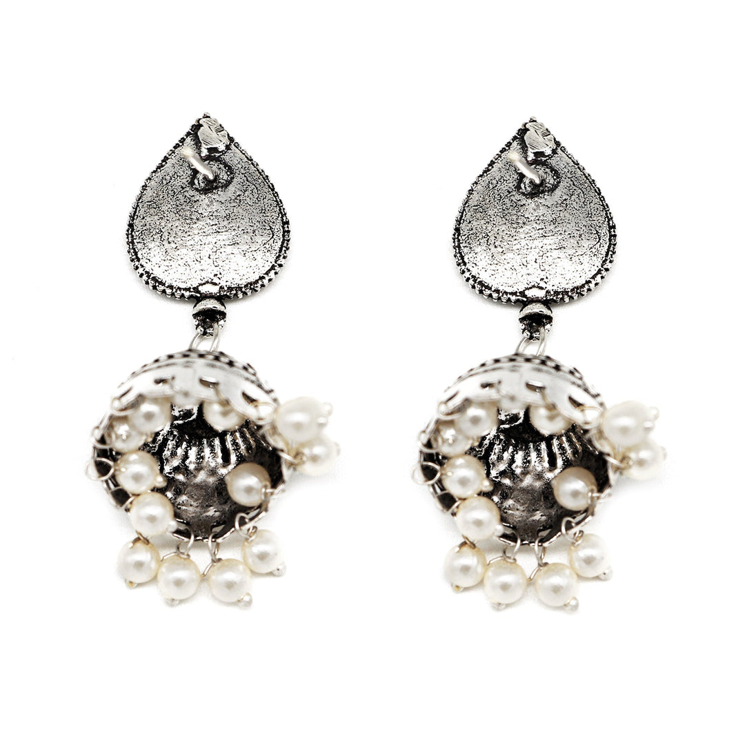 Teejh Shaila Silver Oxidised Multicolored Stone Jewelry Gift Set