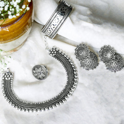Teejh Sia Oxidized Silver Jewellery Gift Set - Joker & Witch